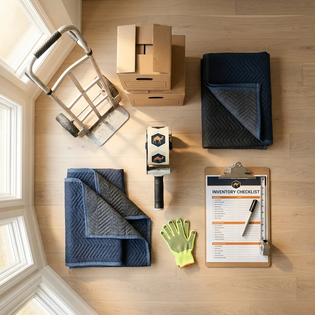 Professional moving supplies and packing materials layout for Colorado City residential relocations